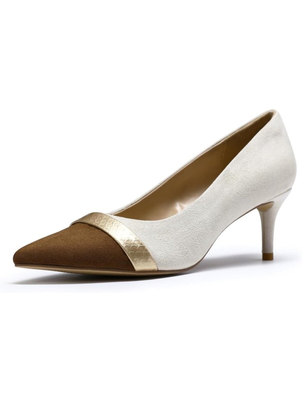 Women's Brown Pumps Pointed Toe Stiletto High Heels Slip On Party Dress Shoes